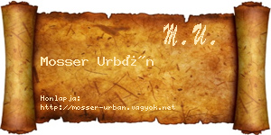 Mosser Urbán névjegykártya